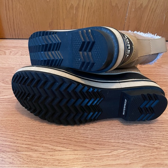 Sorel Tivoli Lace Up Waterproof Mid Calf Women’s Winter Boots Sz 10 Tan & Black - Picture 12 of 15